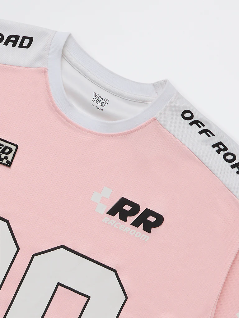 Y&F Girls Boys Pink Printed T-Shirt - Image 3