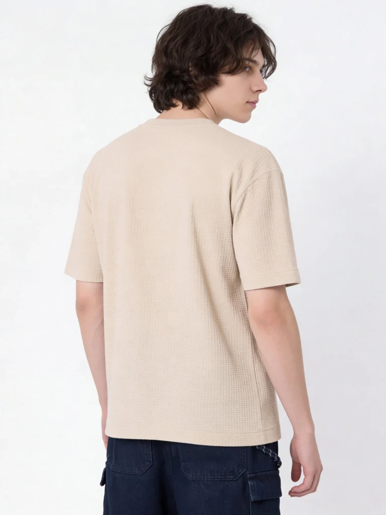 Y&F Kids Boys Beige Printed Cotton-Blend T-Shirt - Image 2