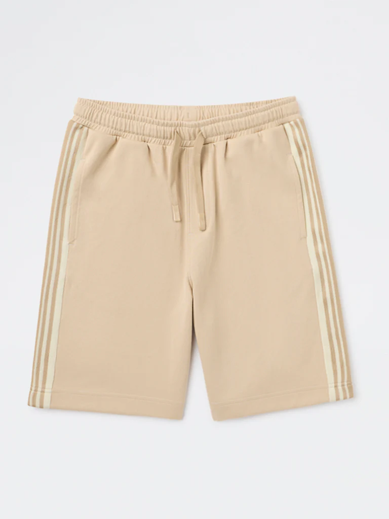 Y&F Kids Boys Beige Striped Mid-Rise Shorts