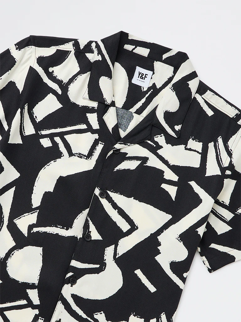 Y&F Kids Boys Black Abstract Pattern Shirt - Image 3