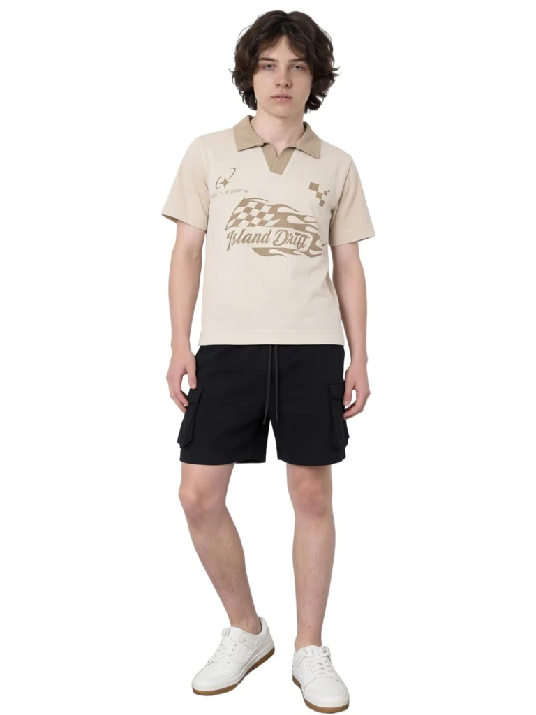 Y&F Kids Boys Black Mid-Rise Cotton-Blend Shorts