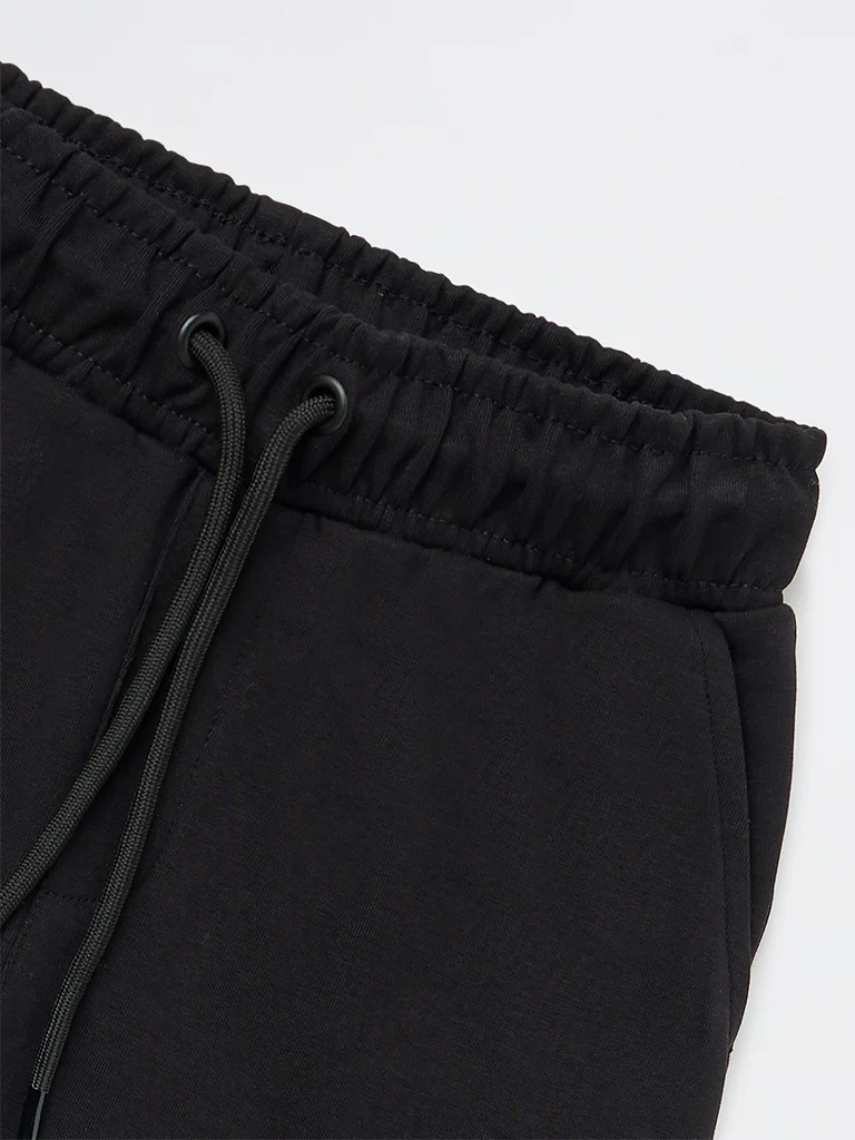 Y&F Kids Boys Black Mid-Rise Cotton-Blend Shorts - Image 6