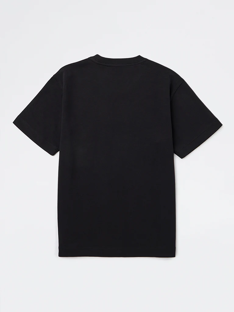 Y&F Kids Boys Black Printed Cotton-Blend T-Shirt - Image 3