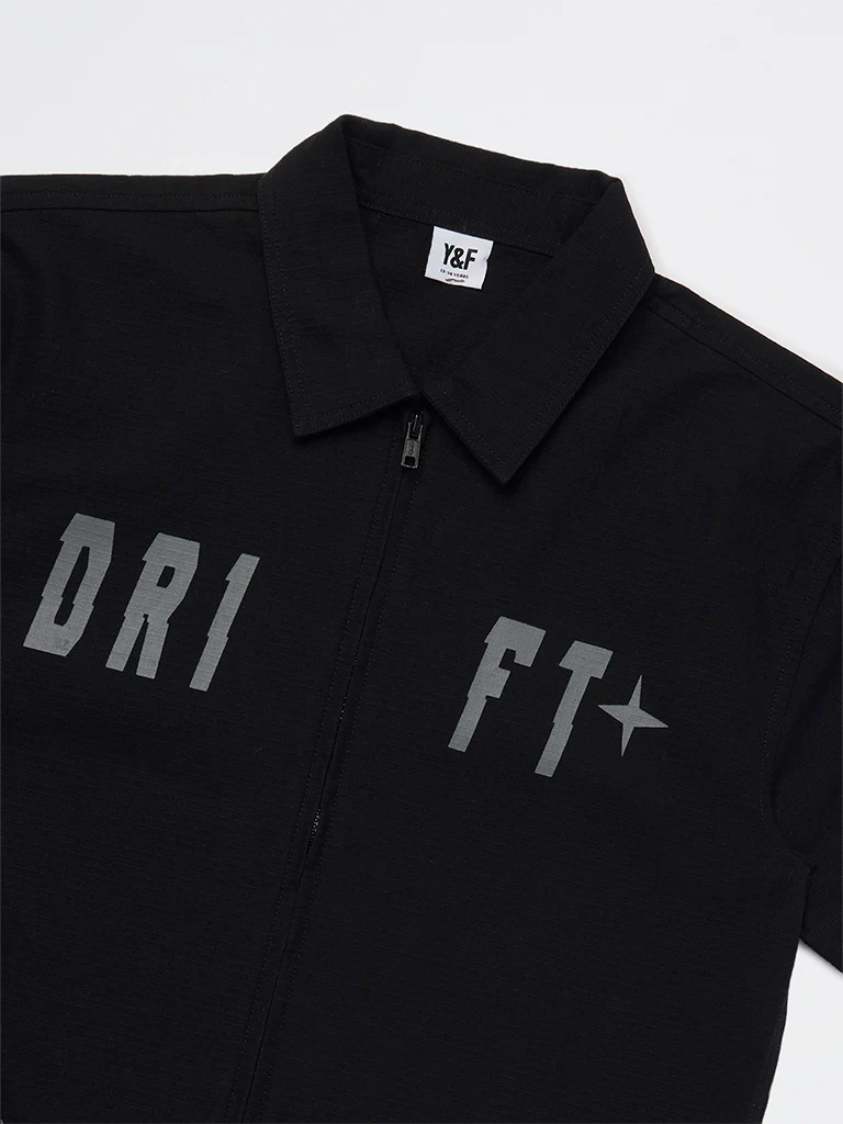 Y&F Kids Boys Black Printed Cotton Shirt - Image 3