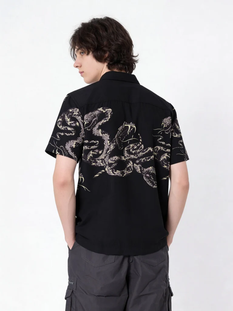 Y&F Kids Boys Black Printed Shirt - Image 2