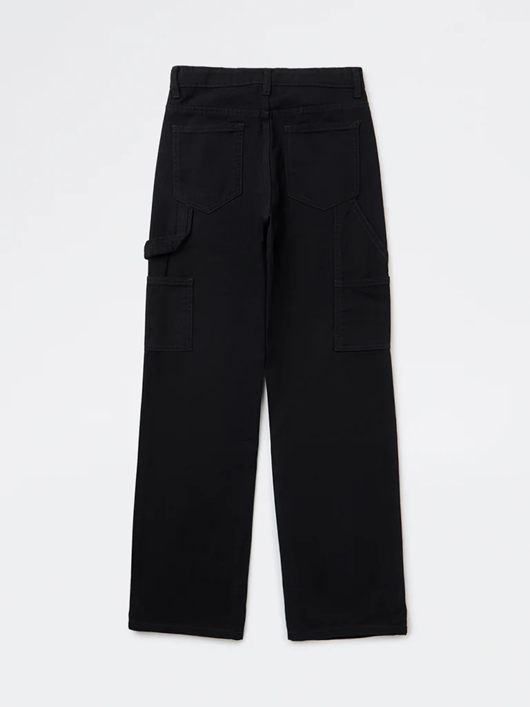 Y&F Kids Boys Black Solid Mid-Rise Denim Trousers - Image 3