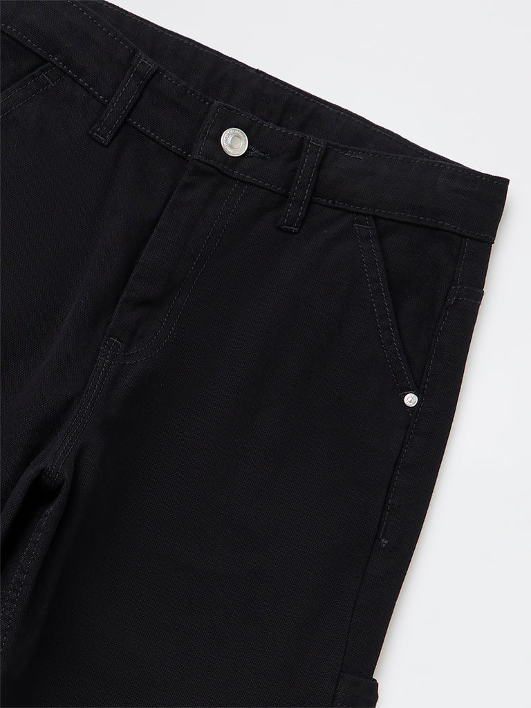 Y&F Kids Boys Black Solid Mid-Rise Denim Trousers - Image 4