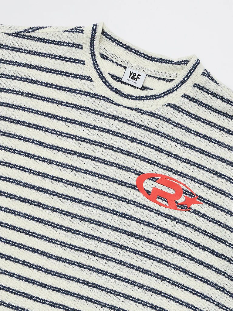 Y&F Kids Boys Black Striped T-Shirt - Image 3