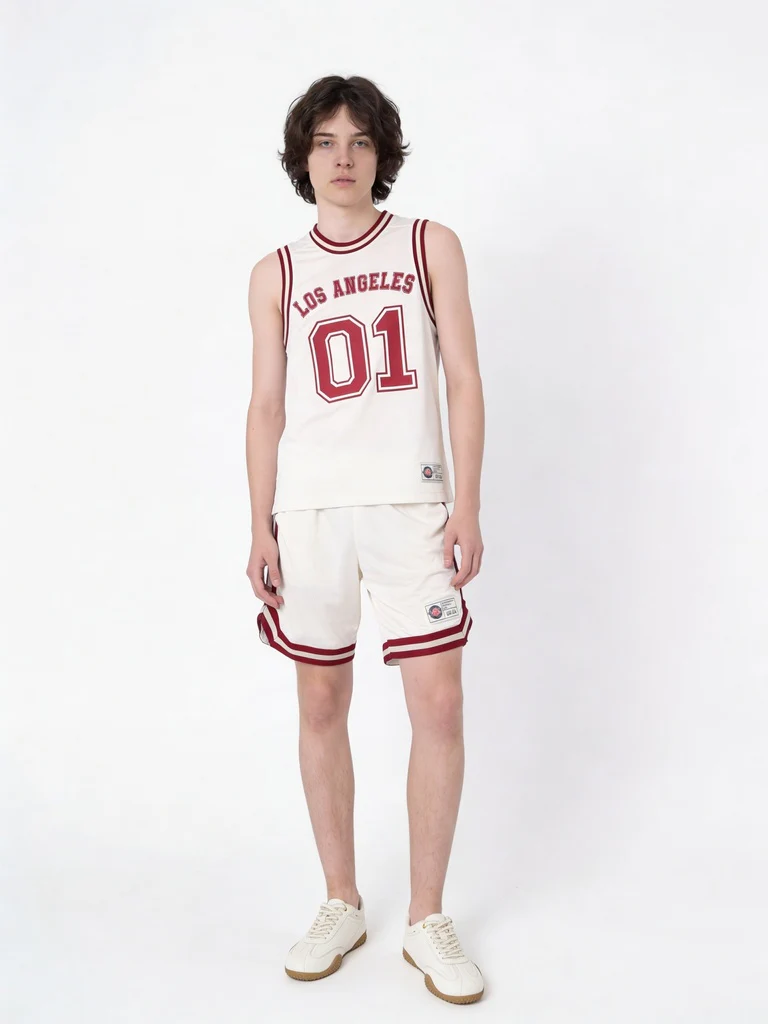 Y&F Kids Boys Boys Off-White Side Striped Basketball Shorts