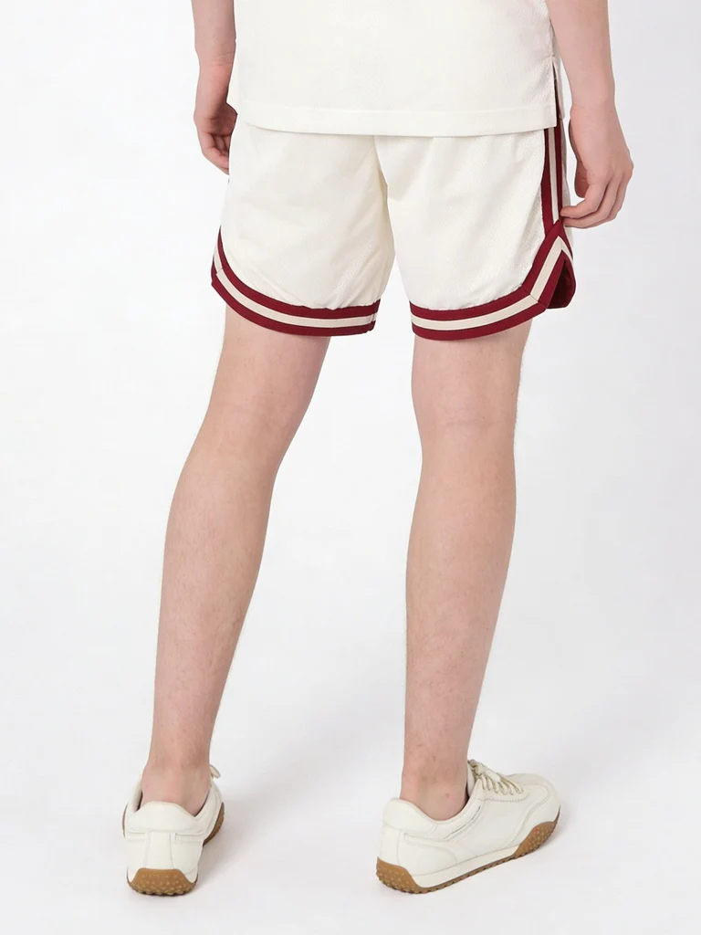 Y&F Kids Boys Boys Off-White Side Striped Basketball Shorts - Image 2