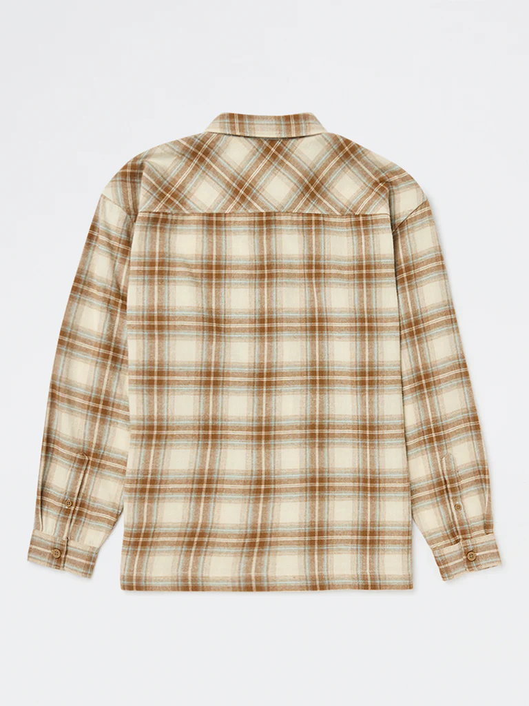Y&F Kids Boys Brown Check Cotton Shirt - Image 2