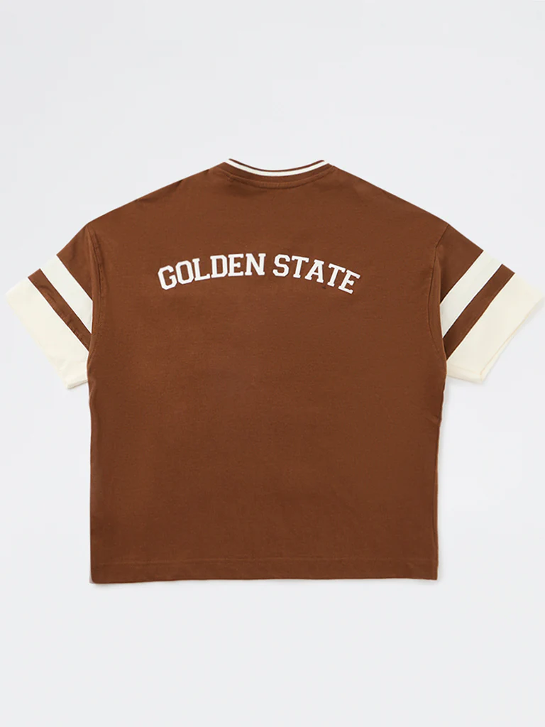 Y&F Kids Boys Brown Numerical Printed Cotton T-Shirt - Image 2