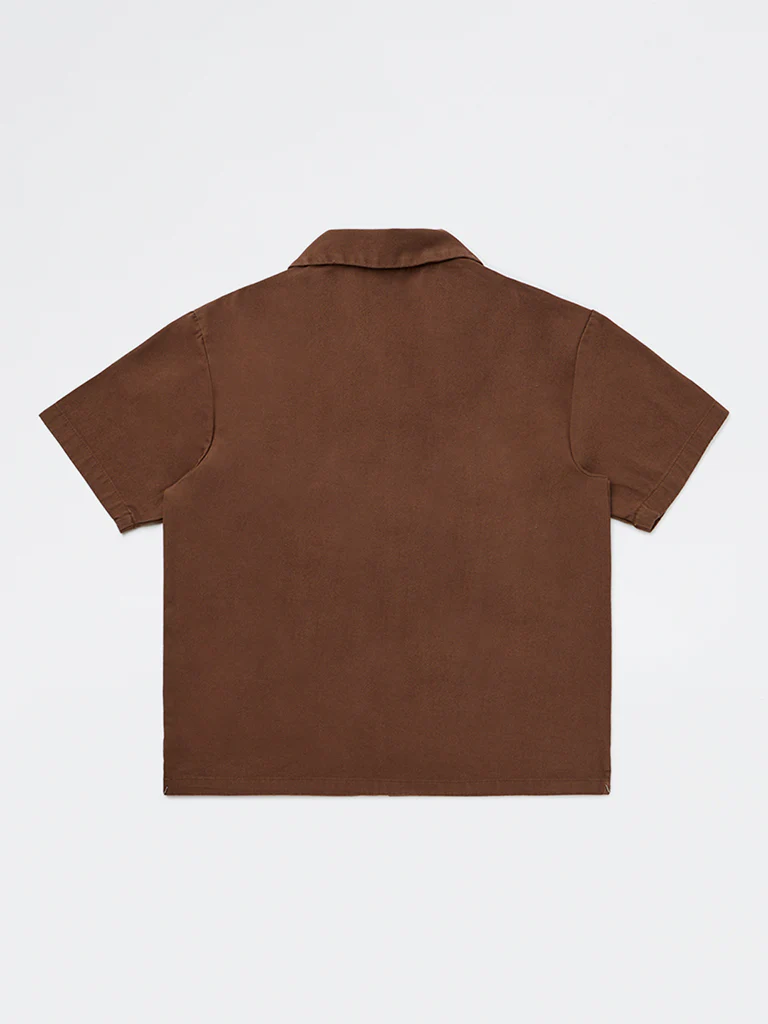 Y&F Kids Boys Brown Text-Design Cotton Shirt - Image 4