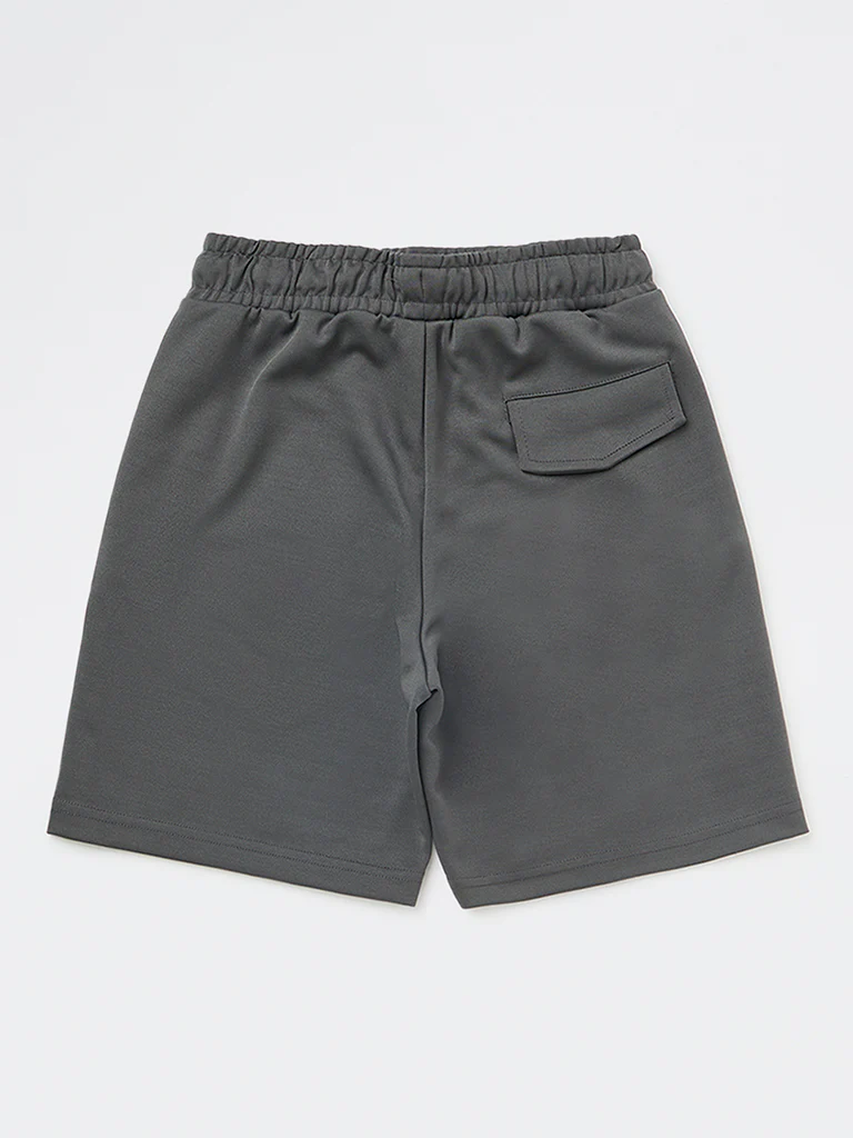 Y&F Kids Boys Dark Grey Mid-Rise Shorts - Image 4