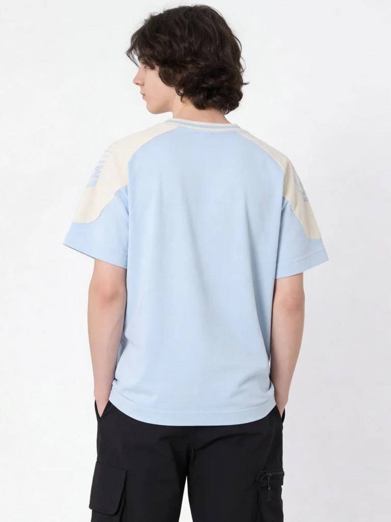Y&F Kids Boys Light Blue Numerical Printed Cotton T-Shirt - Image 2