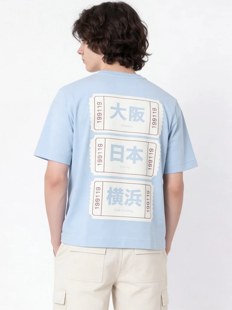 Y&F Kids Boys Light Blue Printed Cotton T-Shirt - Image 2