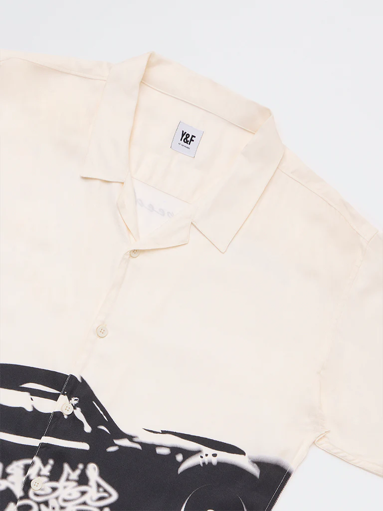 Y&F Kids Boys Off-White Car Printed Shirt - Image 3