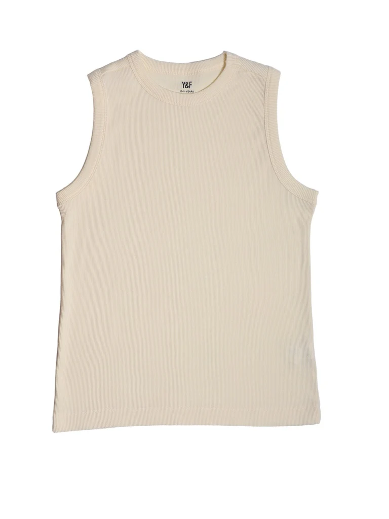 Y&F Kids Boys Off-White Cotton-Blend Vest - Image 4