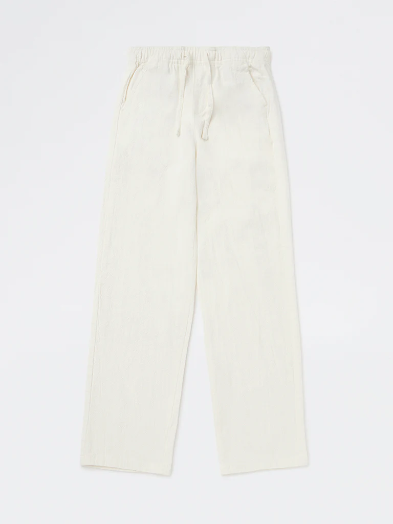 Y&F Kids Boys Off-White Mid-Rise Cotton Pants - Image 3