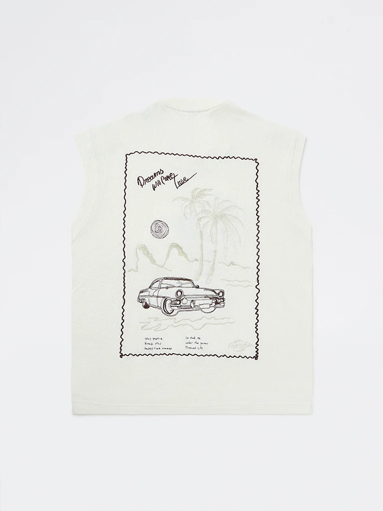 Y&F Kids Boys Off-White Printed Cotton-Blend T-Shirt - Image 3