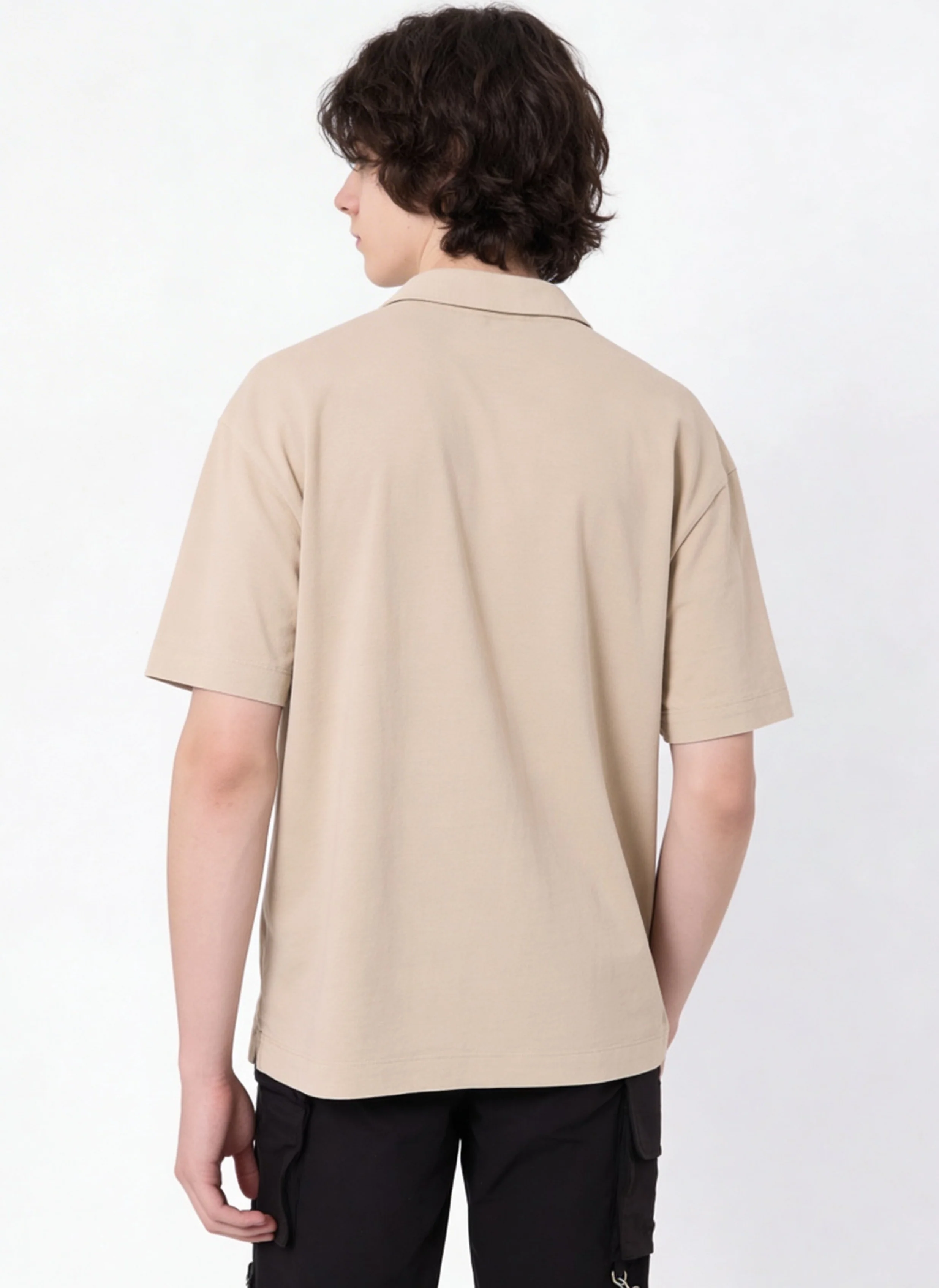 Y&F Kids Boys Off-White Printed Cotton Polo T-Shirt - Image 2