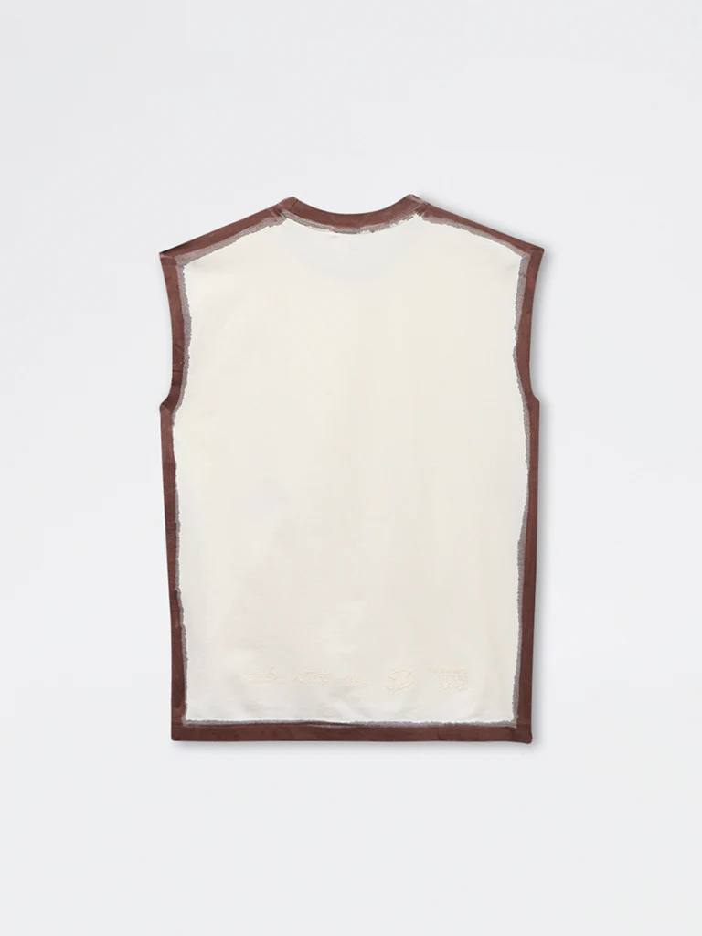 Y&F Kids Boys Off-White Printed Cotton T-Shirt - Image 4