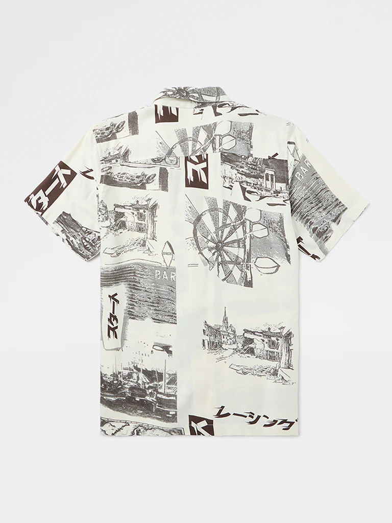 Y&F Kids Boys Off-White Printed Shirt - Image 2