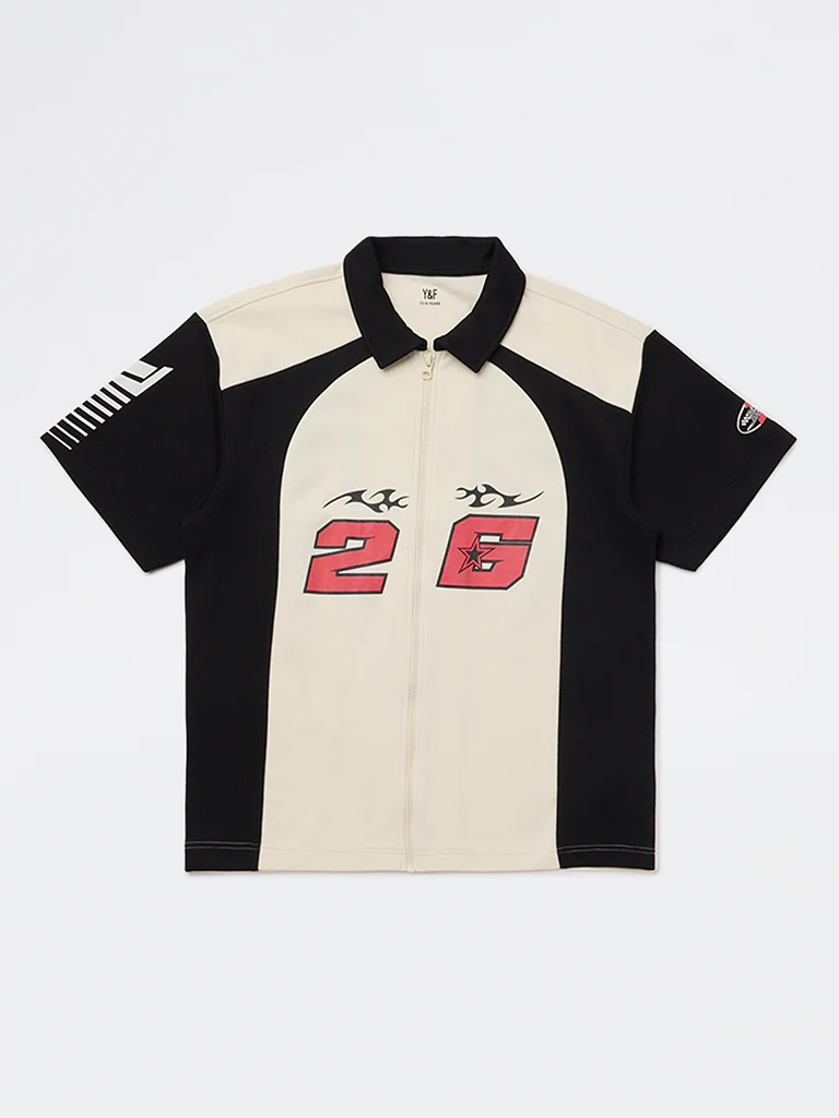 Y&F Kids Boys Off-White Typographic Shirt