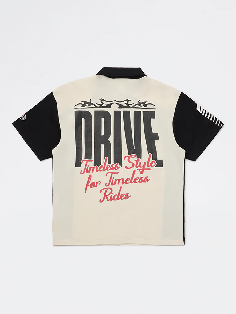 Y&F Kids Boys Off-White Typographic Shirt - Image 2