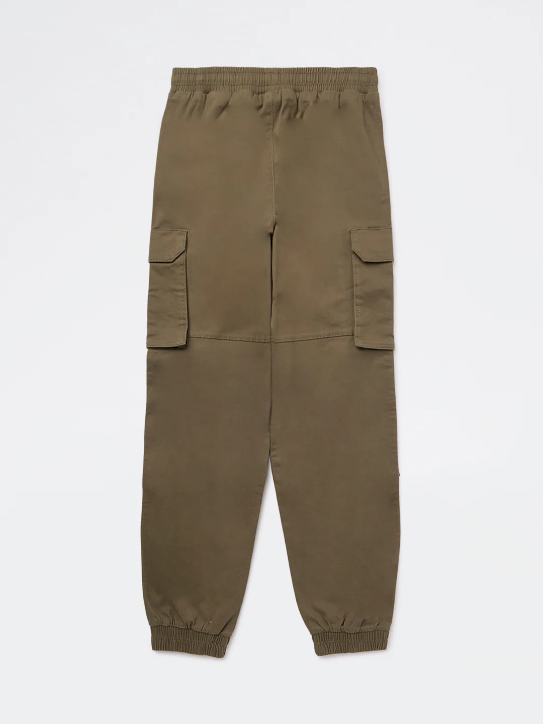 Y&F Kids Boys Olive Mid-Rise Cotton-Blend Joggers - Image 2
