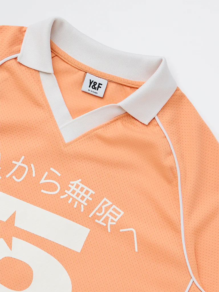 Y&F Kids Boys Orange Numerical Printed T-Shirt - Image 3
