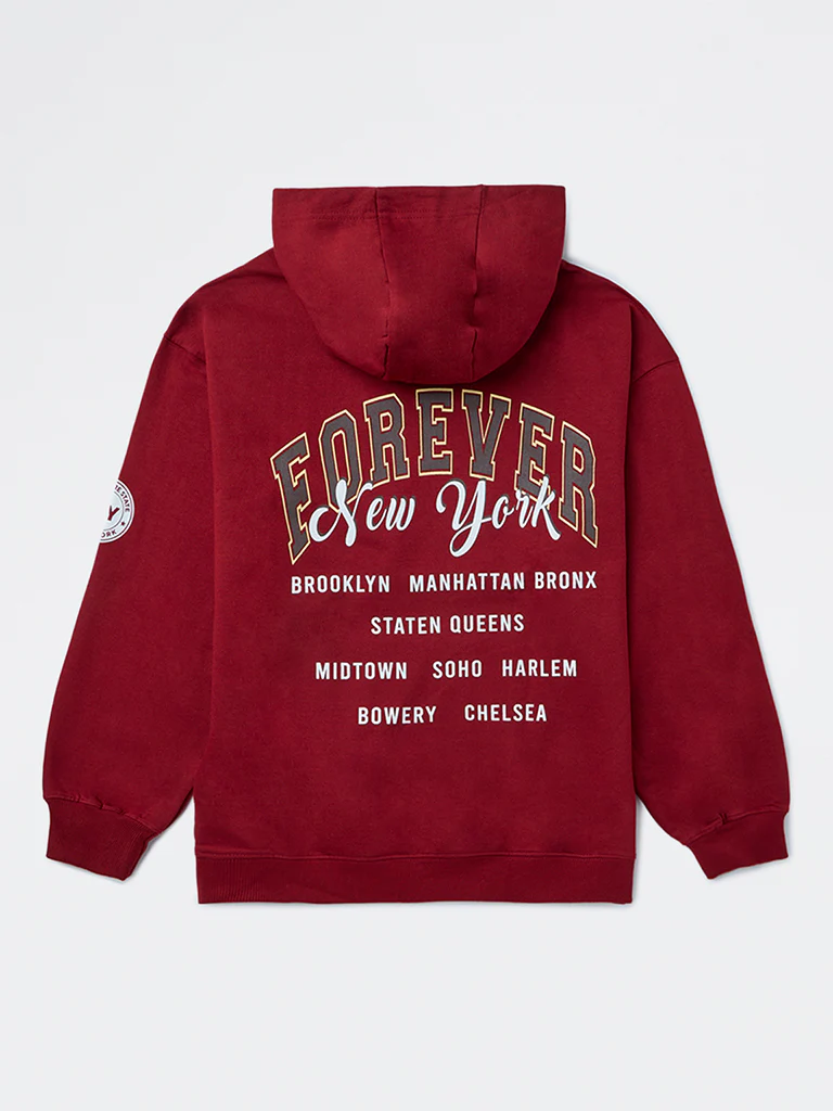 Y&F Kids Boys Red Graphic Printed Cotton Hooded Sweatshirt - Image 2