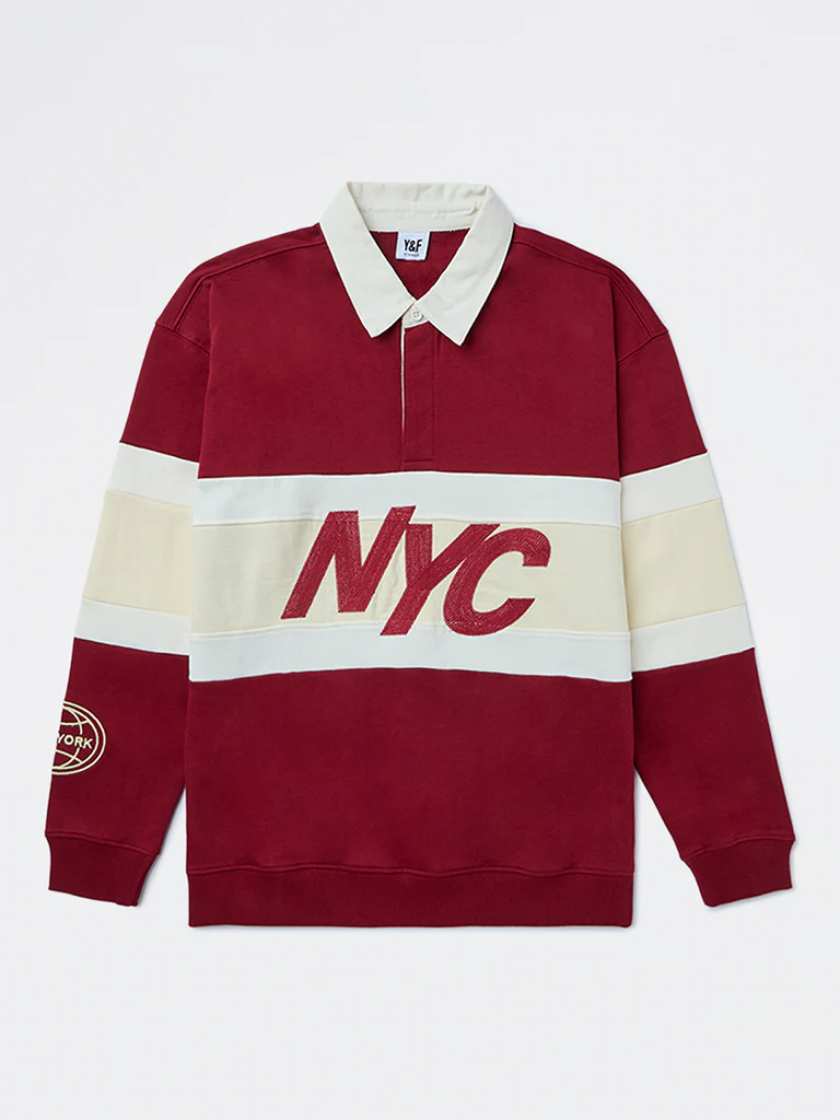 Y&F Kids Boys Red Text-Printed Cotton Sweatshirt