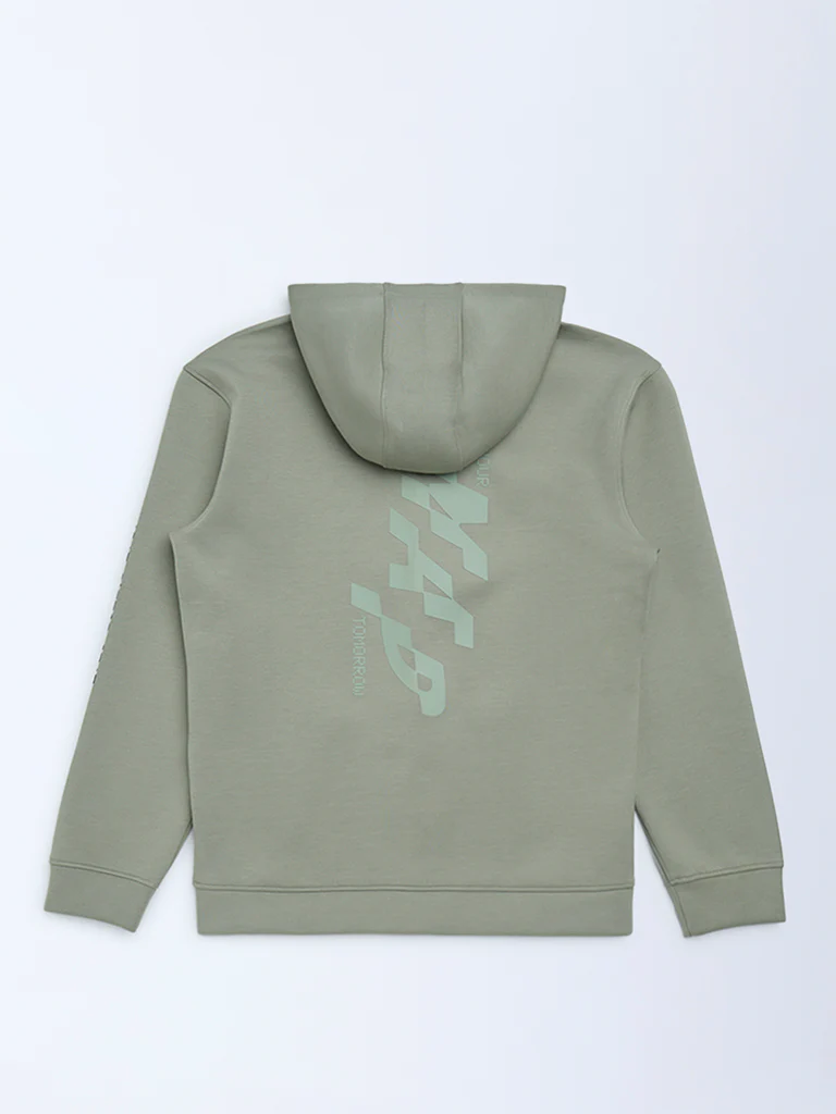 Y&F Kids Boys Sage Printed Hooded Jacket - Image 2