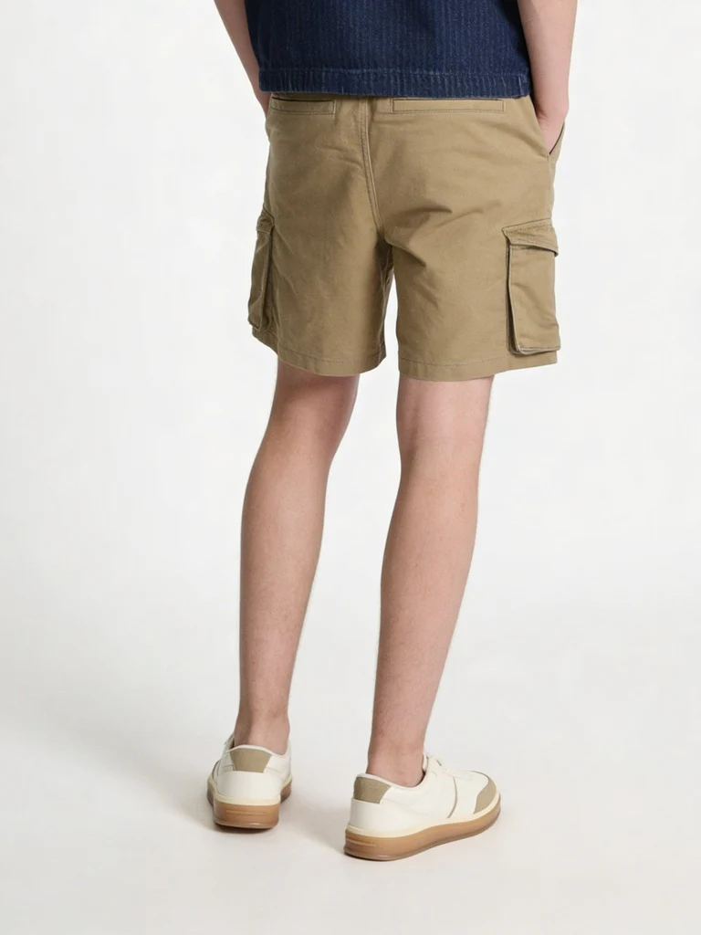Y&F Kids Boys Stone Cargo Pocket Cotton-Blend Shorts - Image 3