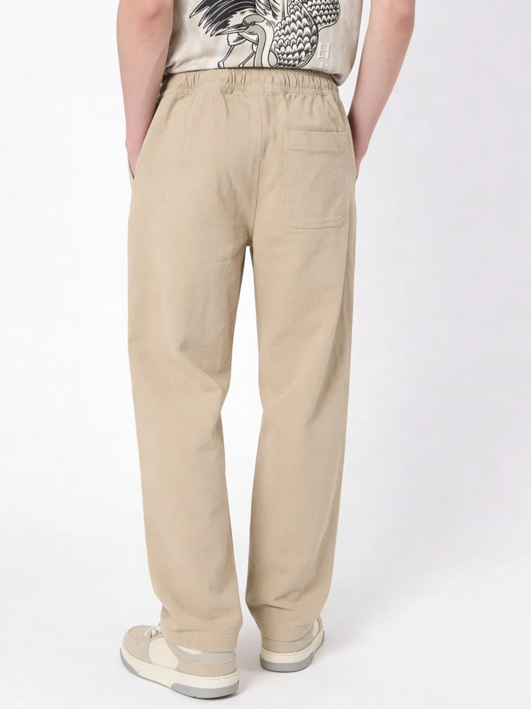 Y&F Kids Boys Taupe Mid-Rise Trousers - Image 2