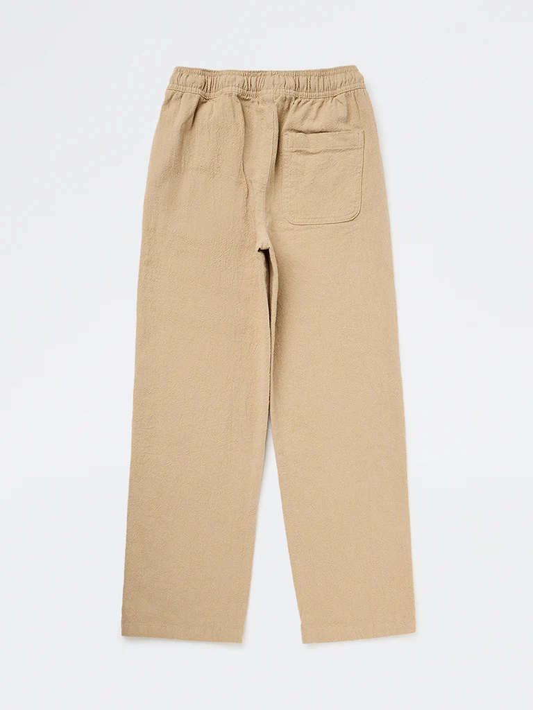 Y&F Kids Boys Taupe Mid-Rise Trousers - Image 4