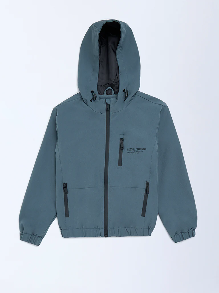 Y&F Kids Boys Teal Bomber Jacket