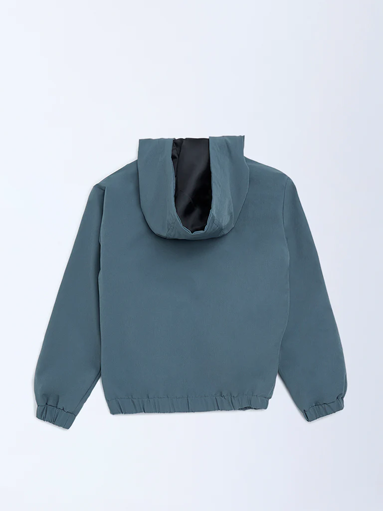 Y&F Kids Boys Teal Bomber Jacket - Image 2