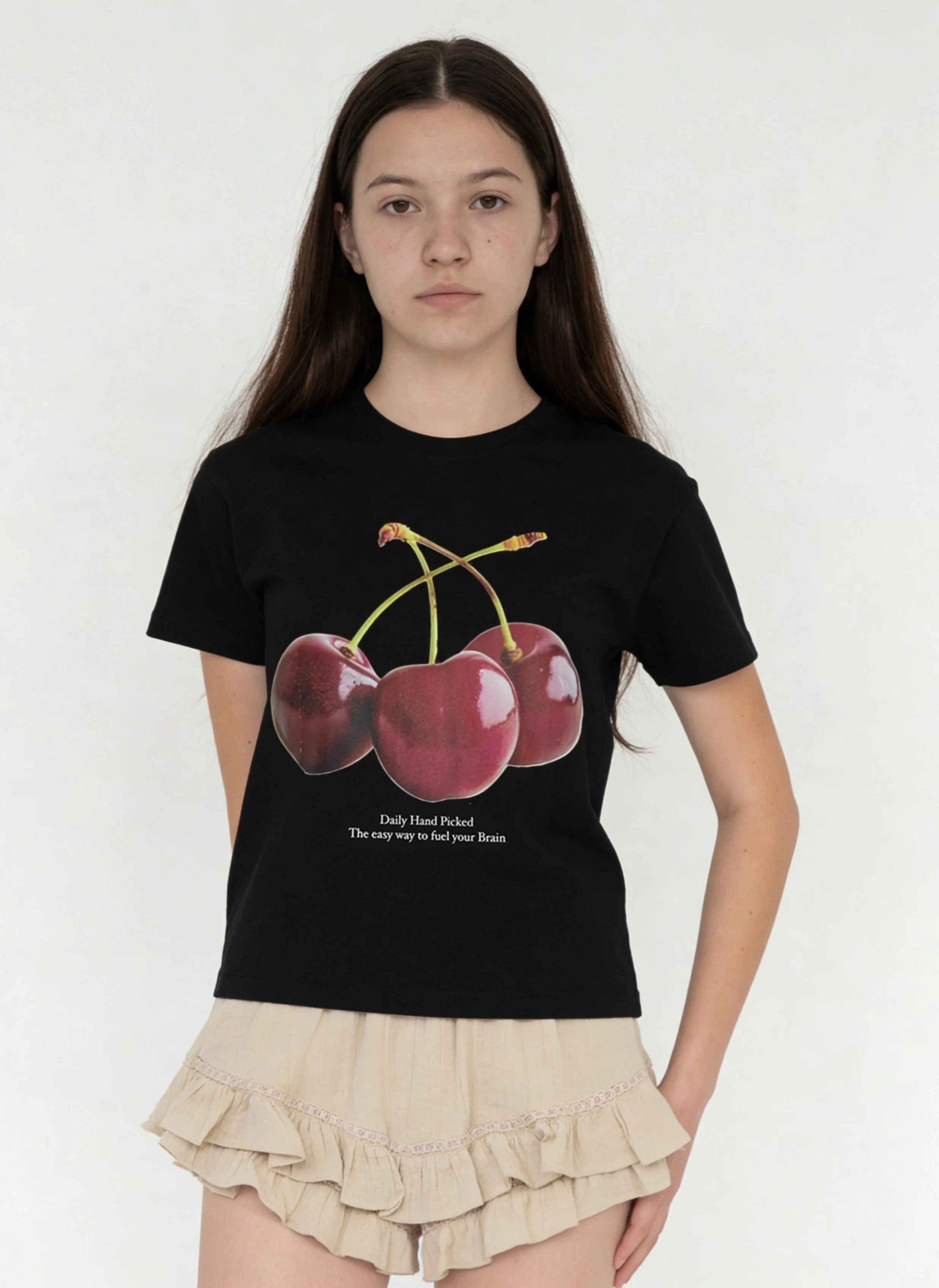 Y&F Kids Girls Black Graphic Printed Cotton T-Shirt - Image 3