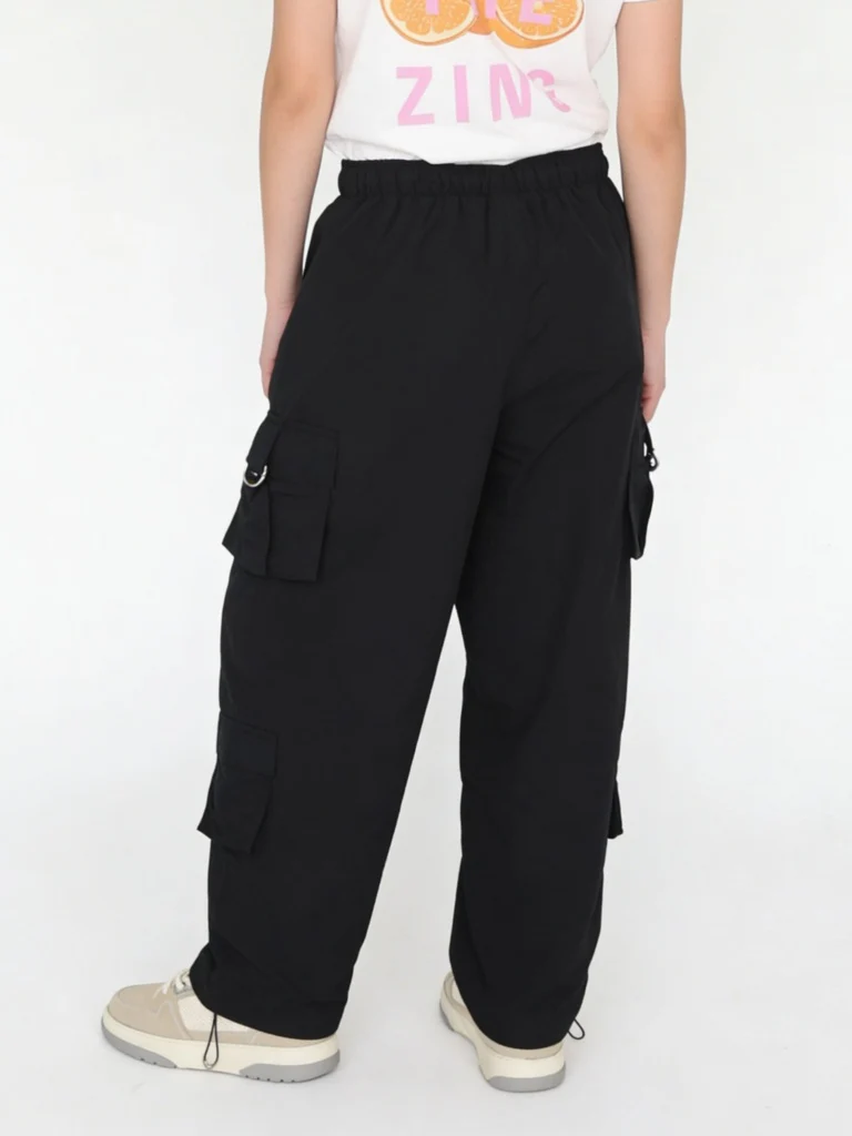 Y&F Kids Girls Black High-Rise Cargo Pants - Image 2