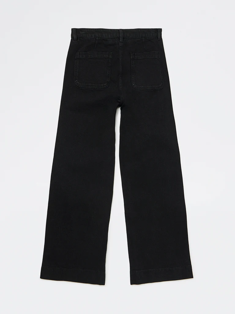 Y&F Kids Girls Black Mid-Rise Relaxed-Fit Jeans - Image 4