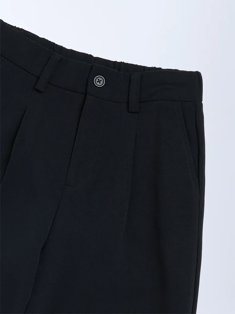 Y&F Kids Girls Black Solid High-Rise Trousers - Image 5