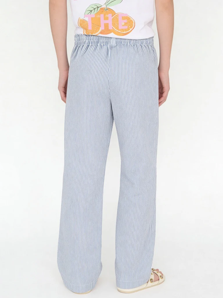 Y&F Kids Girls Blue Striped High-Rise Pants - Image 3