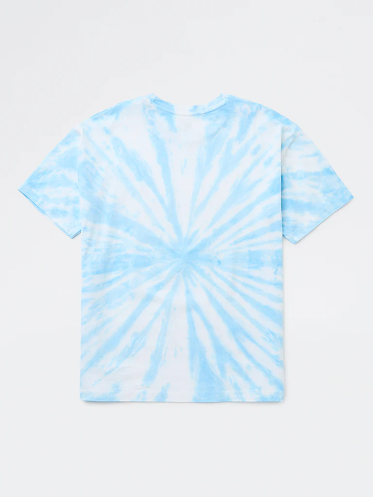 Y&F Kids Girls Blue Tie-Dye Pattern Cotton T-Shirt - Image 5