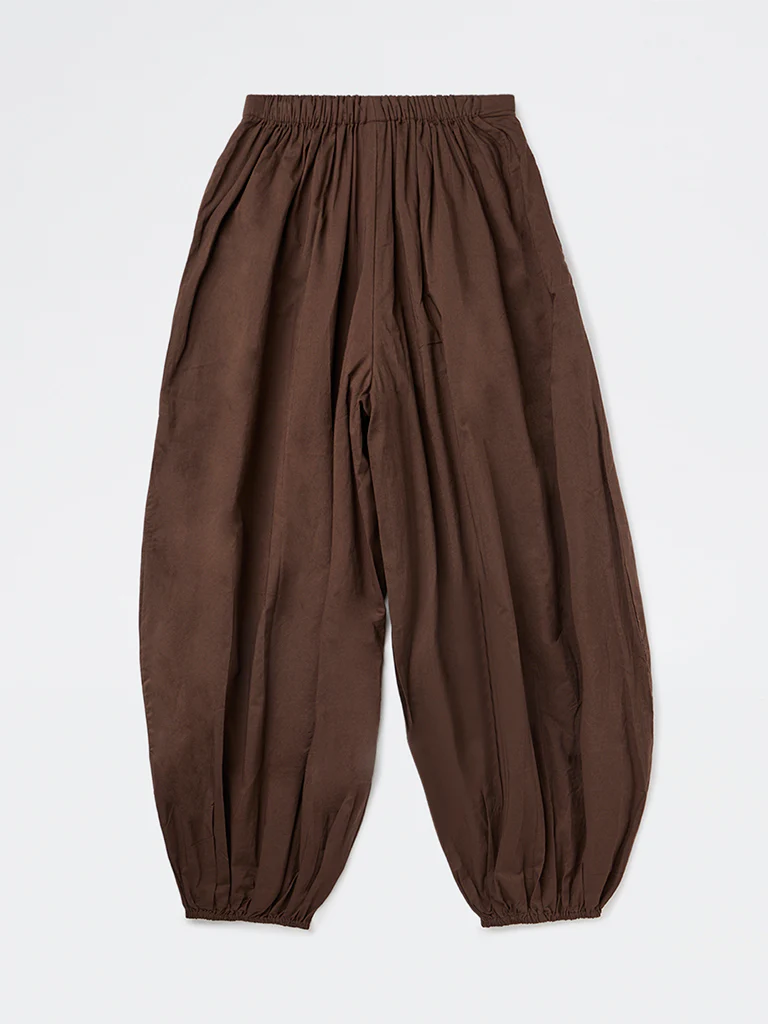 Y&F Kids Girls Brown High-Rise Harem Cotton Pants - Image 4