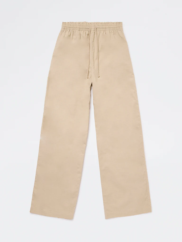 Y&F Kids Girls Cream Mid-Rise Cotton Pants