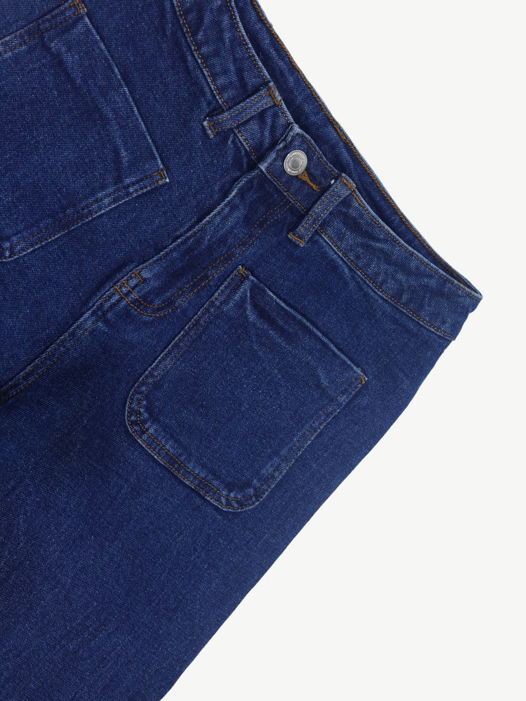 Y&F Kids Girls Dark Blue Wide Leg Jeans - Image 5