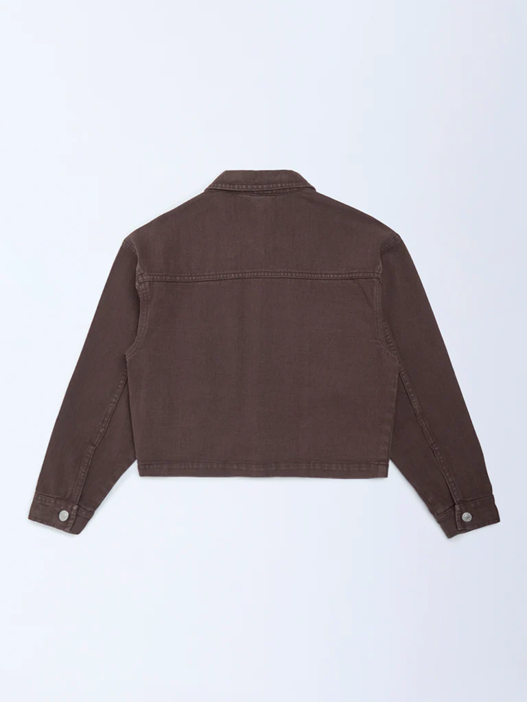 Y&F Kids Girls Dark Brown Denim Jacket - Image 2