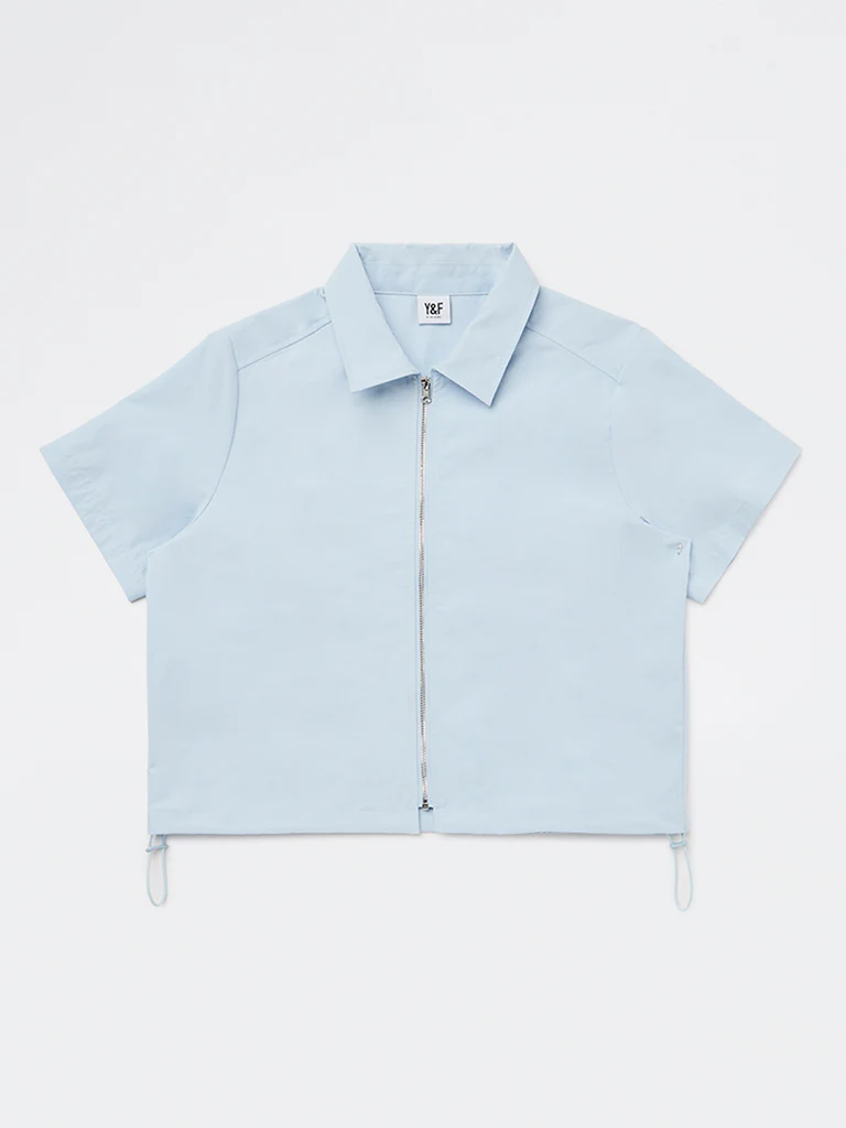 Y&F Kids Girls Light Blue Solid Shirt